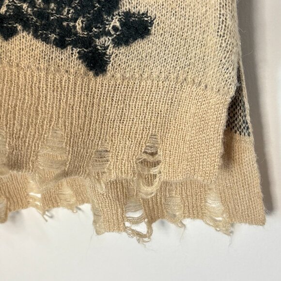 Anthropologie Distressed Boho Neutral Wool Blend Sweater Vest Size Small n47 - Picture 5 of 16